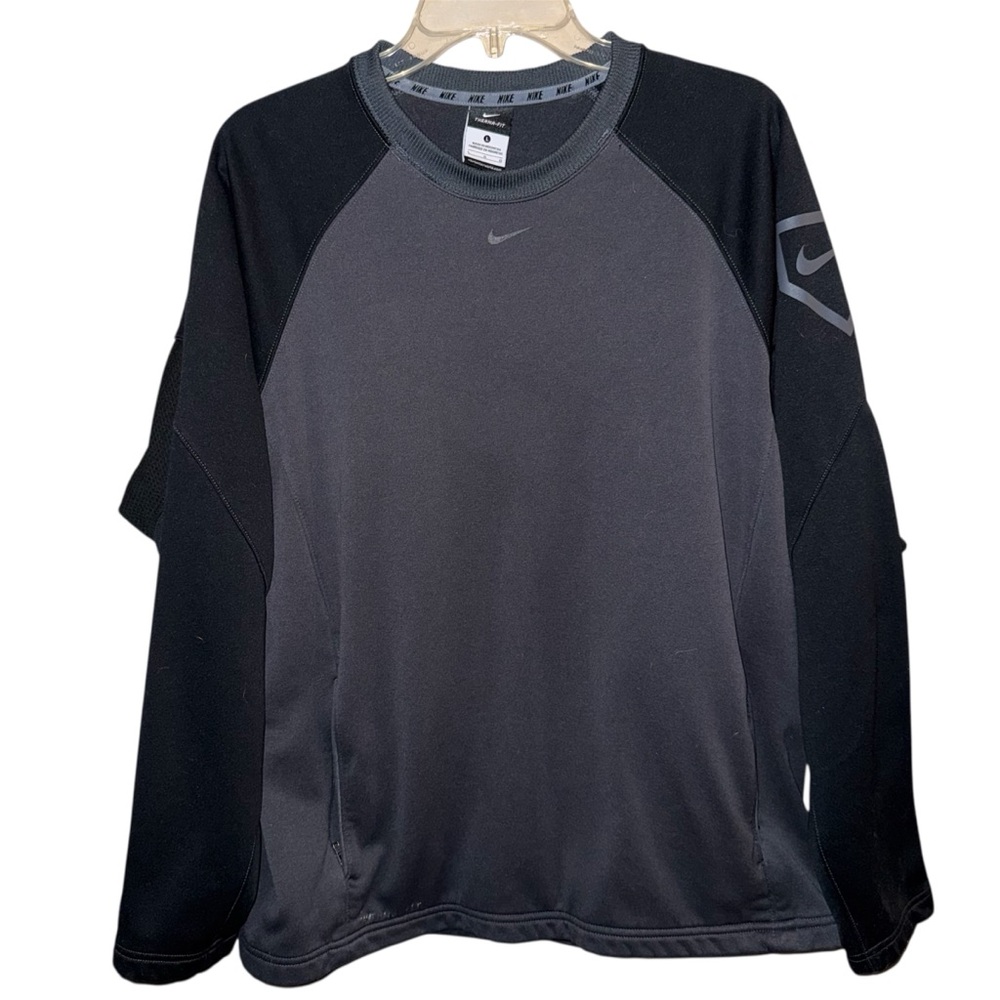 Nike Therma-Fit Black and Gray Raglan Sweatshirt